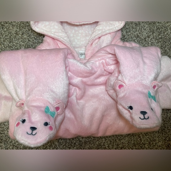 NWT Child of Mine Baby Pink Pram Winter Bodysuit Size 0-3 Months - Picture 7 of 8